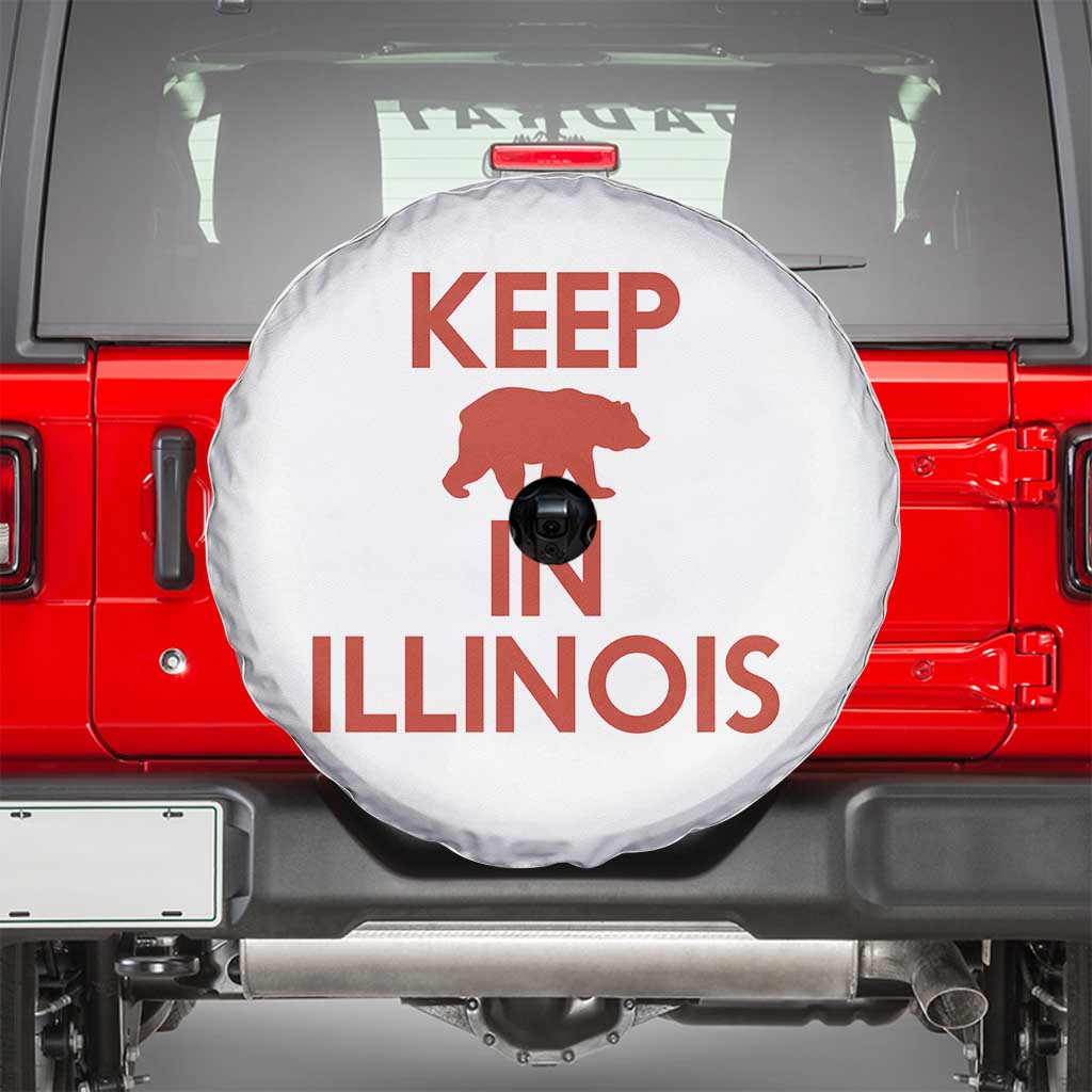 Keep Bear In Illinois CFB Spare Tire Cover Chicago Pride Gift TS12 White Print Your Wear