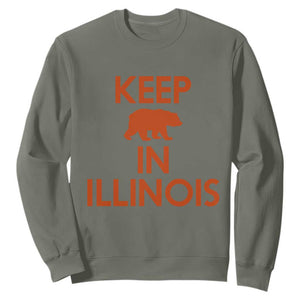 Keep Bear In Illinois CFB Sweatshirt Chicago Pride Gift TS12 Military Green Print Your Wear