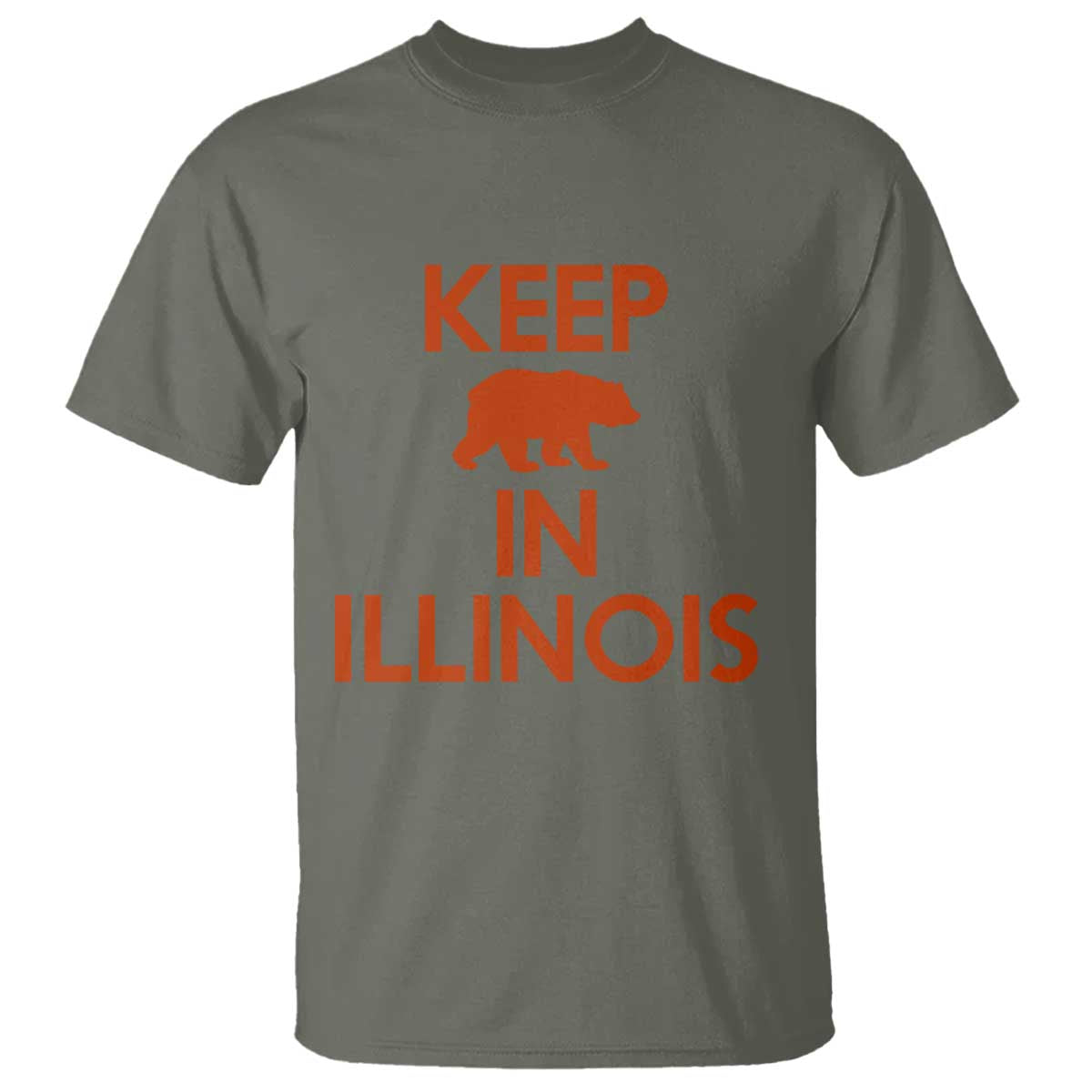 Keep Bear In Illinois CFB T Shirt Chicago Pride Gift TS12 Military Green Print Your Wear
