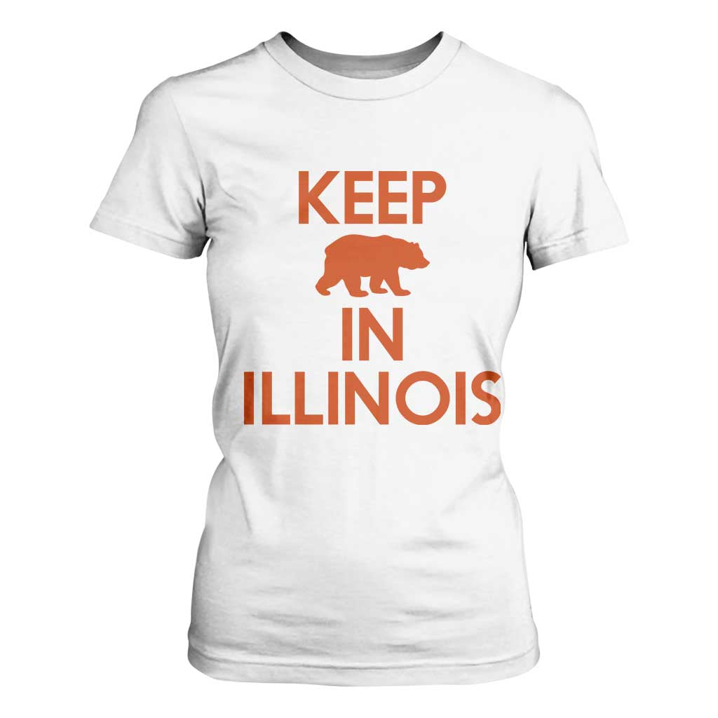 Keep Bear In Illinois CFB T Shirt For Women Chicago Pride Gift TS12 White Print Your Wear