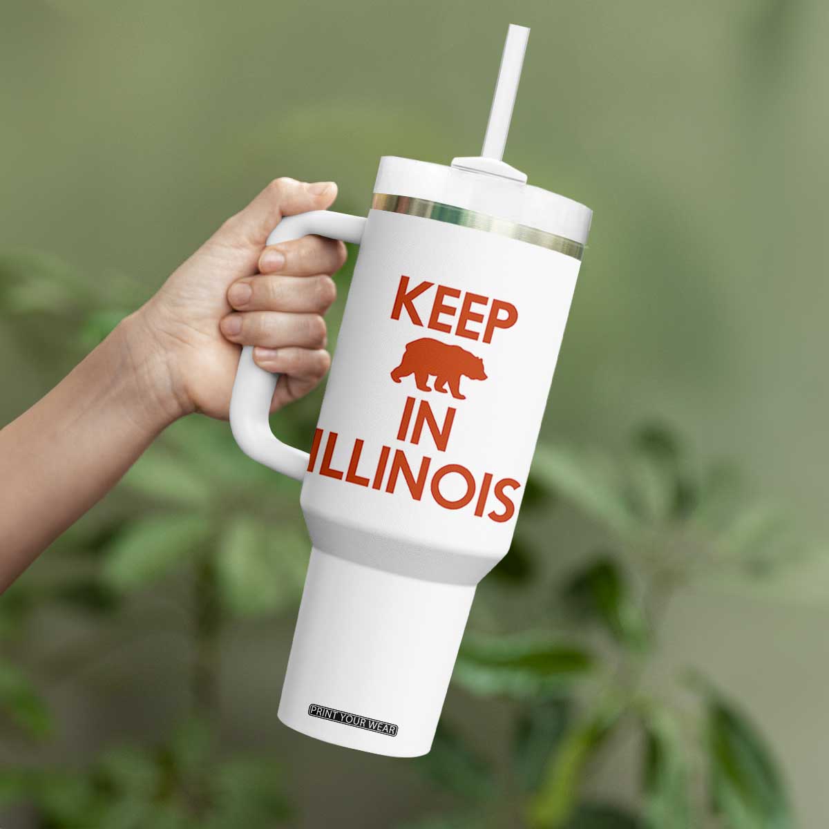 Keep Bear In Illinois CFB Tumbler With Handle Chicago Pride Gift TS12 Print Your Wear