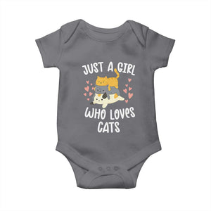 Just A Girl Who Loves Cats Baby Onesie Cute Kittens Pet Lover TS12 Charcoal Print Your Wear