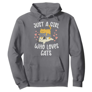 Just A Girl Who Loves Cats Hoodie Cute Kittens Pet Lover TS12 Charcoal Print Your Wear