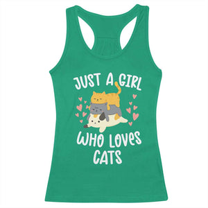 Just A Girl Who Loves Cats Racerback Tank Top Cute Kittens Pet Lover TS12 Irish Green Print Your Wear
