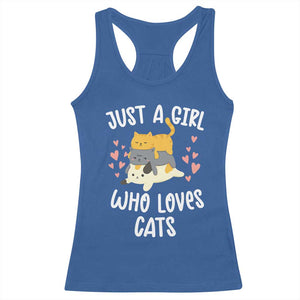 Just A Girl Who Loves Cats Racerback Tank Top Cute Kittens Pet Lover TS12 Royal Blue Print Your Wear