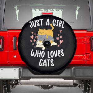 Just A Girl Who Loves Cats Spare Tire Cover Cute Kittens Pet Lover TS12 Black Print Your Wear