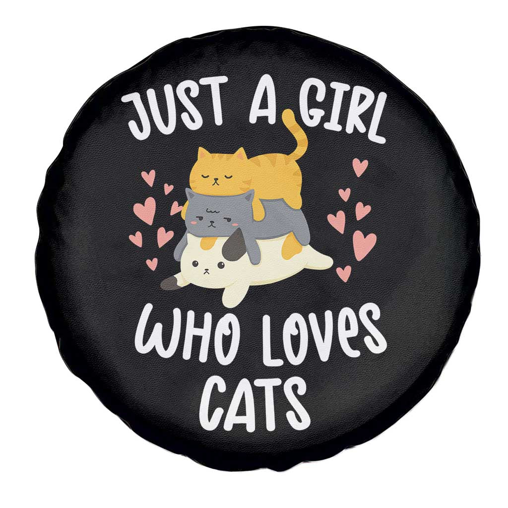Just A Girl Who Loves Cats Spare Tire Cover Cute Kittens Pet Lover TS12 Print Your Wear