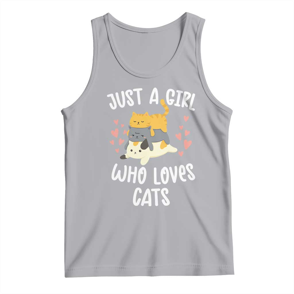 Just A Girl Who Loves Cats Tank Top Cute Kittens Pet Lover TS12 Athletic Heather Print Your Wear