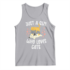 Just A Girl Who Loves Cats Tank Top Cute Kittens Pet Lover TS12 Athletic Heather Print Your Wear