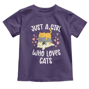 Just A Girl Who Loves Cats Toddler T Shirt Cute Kittens Pet Lover TS12 Purple Print Your Wear