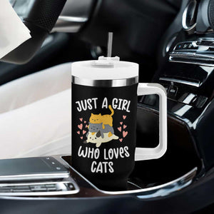 Just A Girl Who Loves Cats Tumbler With Handle Cute Kittens Pet Lover TS12 Print Your Wear