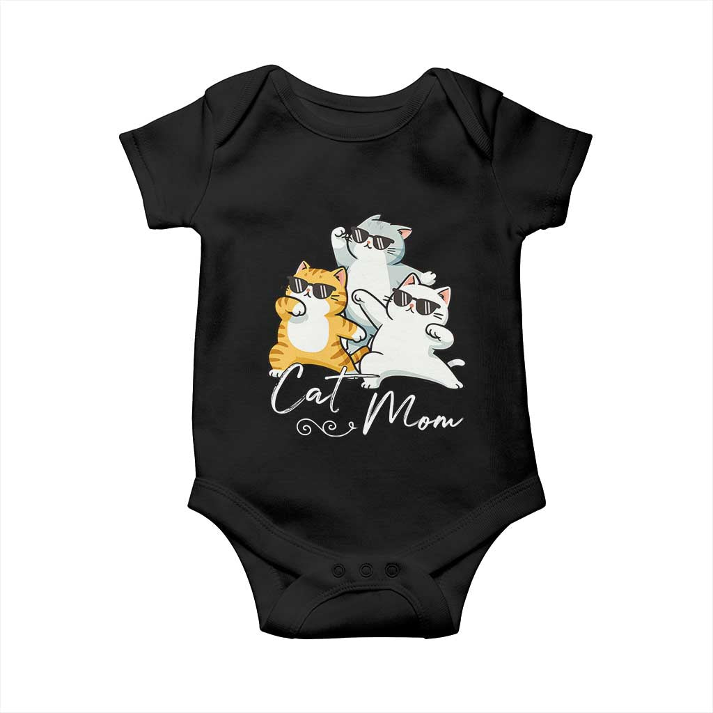 Cat Mom Baby Onesie Three Cool Cats with Sunglasses TS12 Black Print Your Wear