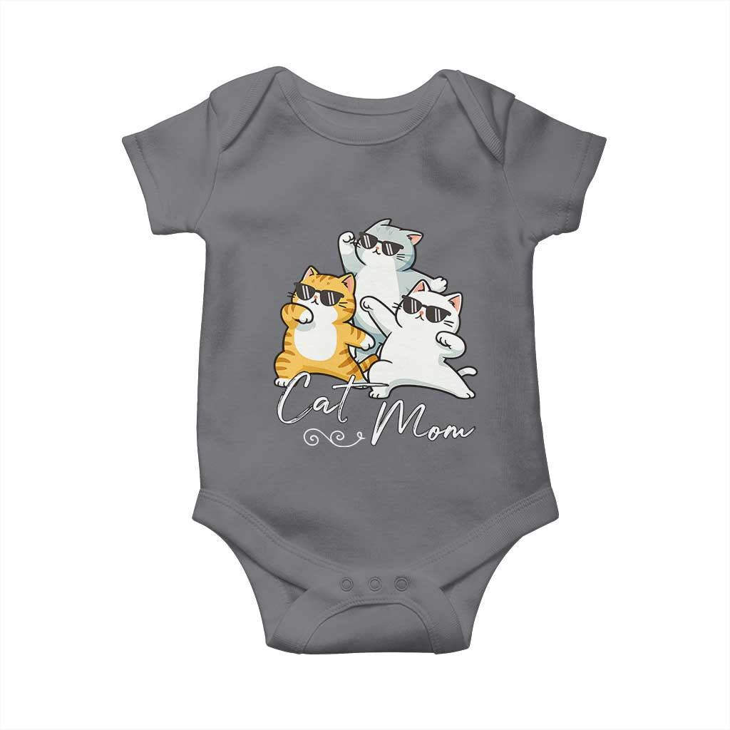 Cat Mom Baby Onesie Three Cool Cats with Sunglasses TS12 Charcoal Print Your Wear