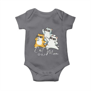 Cat Mom Baby Onesie Three Cool Cats with Sunglasses TS12 Charcoal Print Your Wear