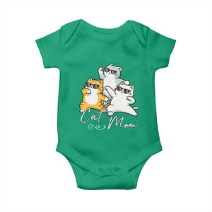 Cat Mom Baby Onesie Three Cool Cats with Sunglasses TS12 Irish Green Print Your Wear