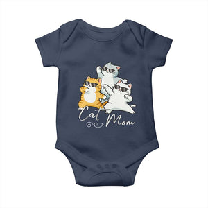 Cat Mom Baby Onesie Three Cool Cats with Sunglasses TS12 Navy Print Your Wear