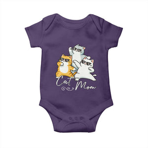 Cat Mom Baby Onesie Three Cool Cats with Sunglasses TS12 Purple Print Your Wear