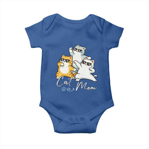 Cat Mom Baby Onesie Three Cool Cats with Sunglasses TS12 Royal Blue Print Your Wear