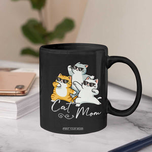 Cat Mom Coffee Mug Three Cool Cats with Sunglasses TS12 Print Your Wear
