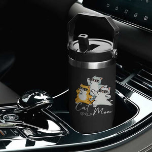 Cat Mom Flip Straw Tumbler Three Cool Cats with Sunglasses TS12 Print Your Wear