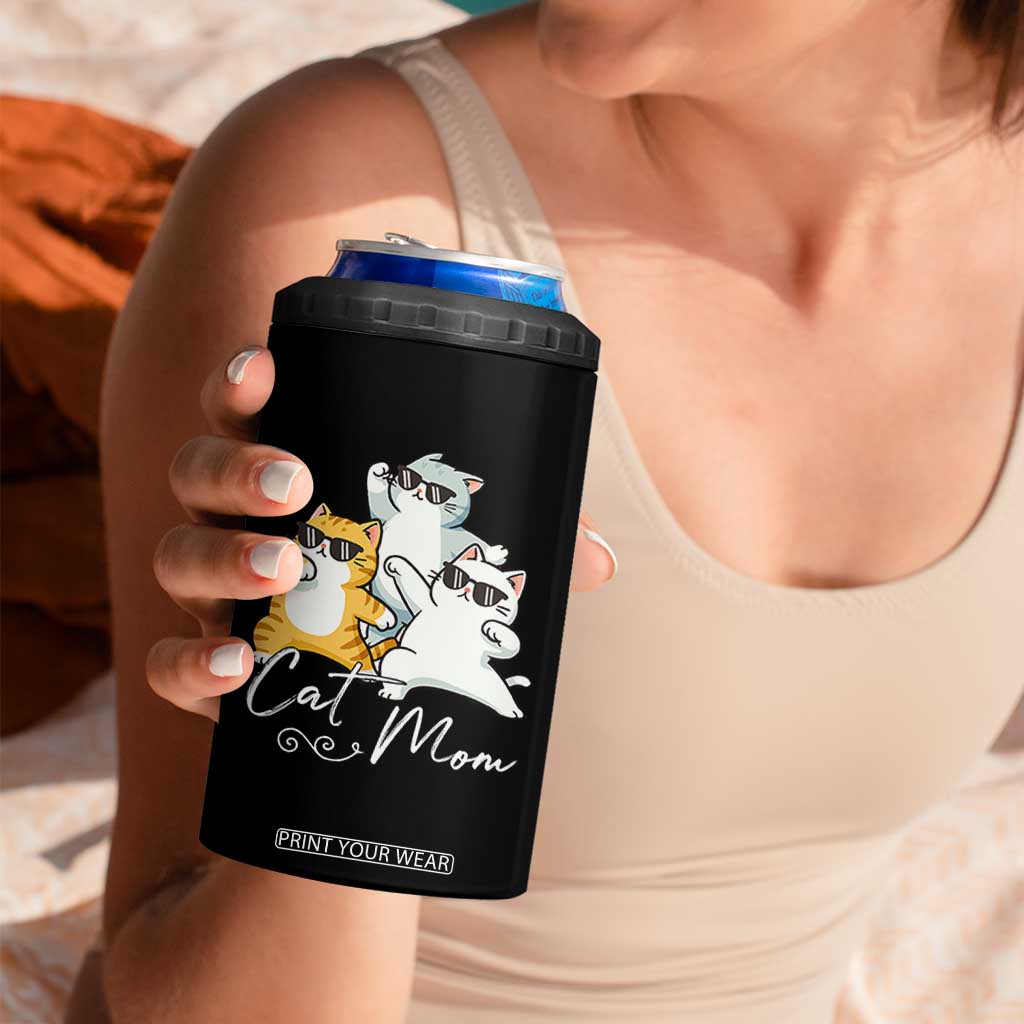 Cat Mom 4 in 1 Can Cooler Tumbler Three Cool Cats with Sunglasses TS12 Print Your Wear
