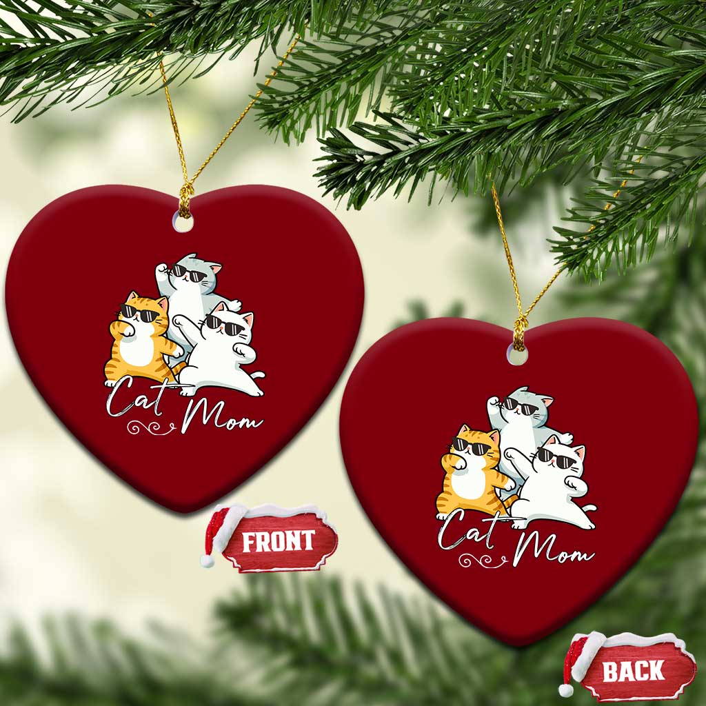 Cat Mom Ceramic Ornament Three Cool Cats with Sunglasses TS12 Print Your Wear
