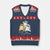 Cat Mom V-Neck Knit Sweater Vest Three Cool Cats with Sunglasses TS12 Navy Red Print Your Wear