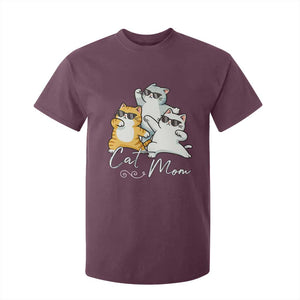 Cat Mom T Shirt For Kid Three Cool Cats with Sunglasses TS12 Maroon Print Your Wear