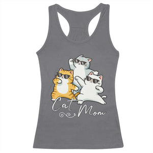 Cat Mom Racerback Tank Top Three Cool Cats with Sunglasses TS12 Charcoal Print Your Wear