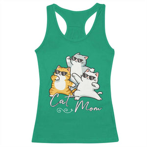 Cat Mom Racerback Tank Top Three Cool Cats with Sunglasses TS12 Irish Green Print Your Wear