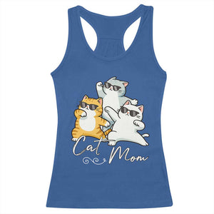 Cat Mom Racerback Tank Top Three Cool Cats with Sunglasses TS12 Royal Blue Print Your Wear
