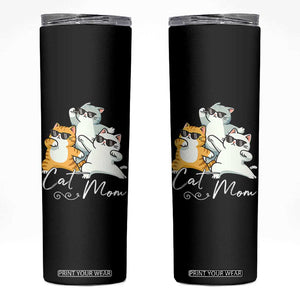 Cat Mom Skinny Tumbler Three Cool Cats with Sunglasses TS12 Black Print Your Wear