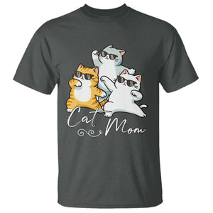 Cat Mom T Shirt Three Cool Cats with Sunglasses TS12 Dark Heather Print Your Wear