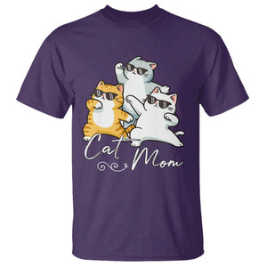 Cat Mom T Shirt Three Cool Cats with Sunglasses TS12 Purple Print Your Wear