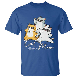 Cat Mom T Shirt Three Cool Cats with Sunglasses TS12 Royal Blue Print Your Wear