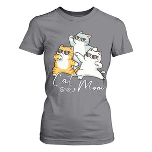 Cat Mom T Shirt For Women Three Cool Cats with Sunglasses TS12 Charcoal Print Your Wear
