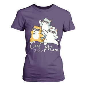 Cat Mom T Shirt For Women Three Cool Cats with Sunglasses TS12 Purple Print Your Wear