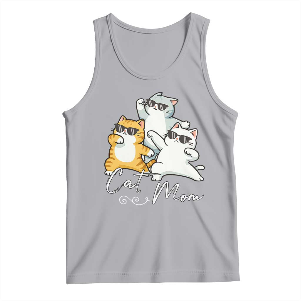 Cat Mom Tank Top Three Cool Cats with Sunglasses TS12 Athletic Heather Print Your Wear