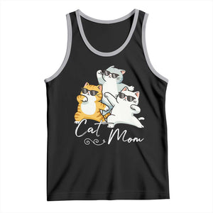 Cat Mom Tank Top Three Cool Cats with Sunglasses TS12 Black Athletic Heather Print Your Wear
