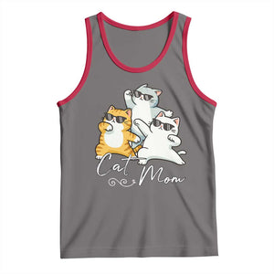 Cat Mom Tank Top Three Cool Cats with Sunglasses TS12 Deep Heather Red Print Your Wear