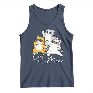 Cat Mom Tank Top Three Cool Cats with Sunglasses TS12 Navy Print Your Wear