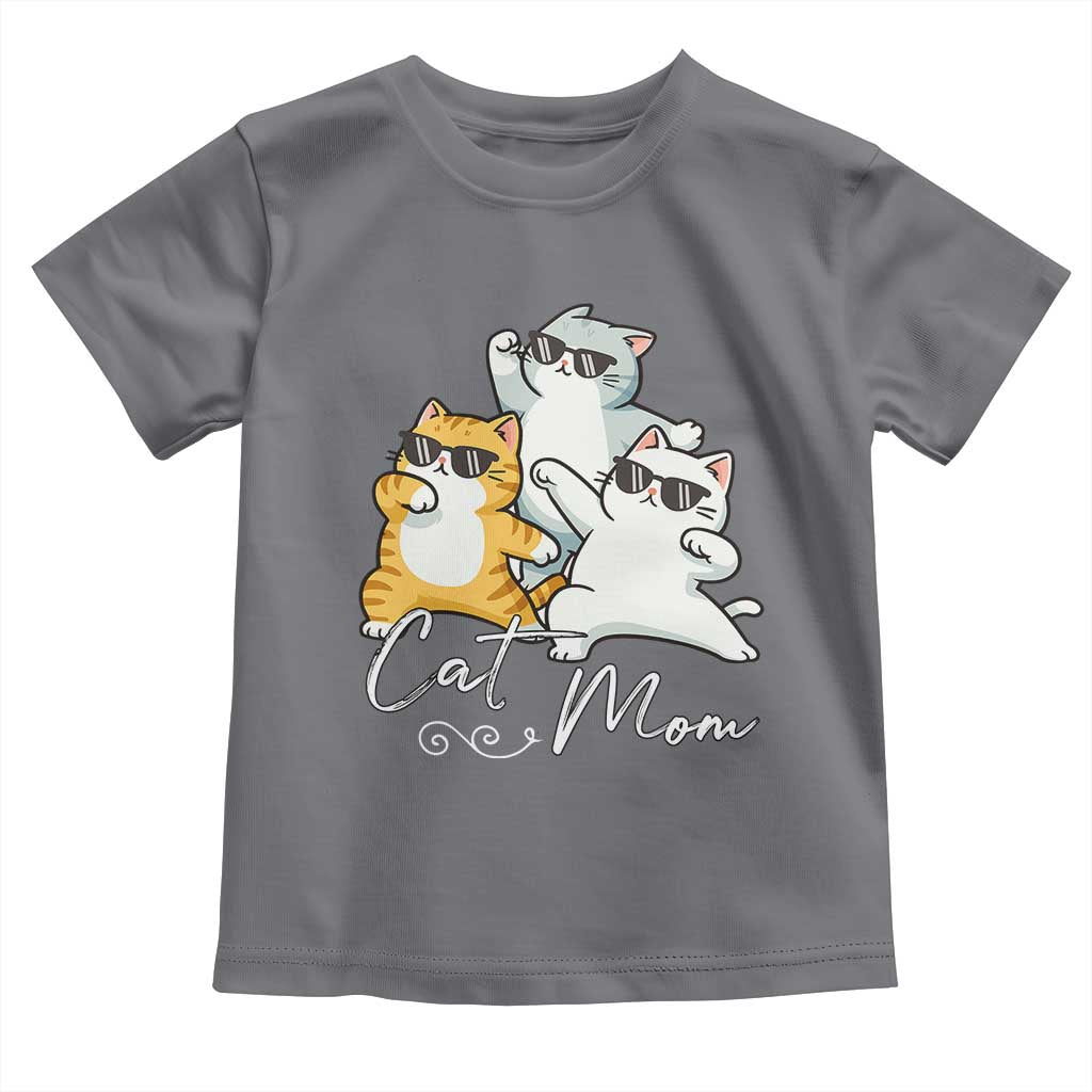 Cat Mom Toddler T Shirt Three Cool Cats with Sunglasses TS12 Charcoal Print Your Wear