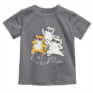 Cat Mom Toddler T Shirt Three Cool Cats with Sunglasses TS12 Charcoal Print Your Wear