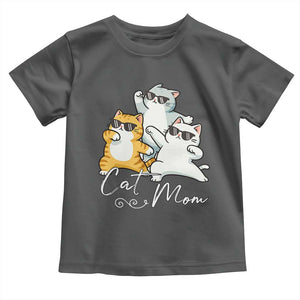 Cat Mom Toddler T Shirt Three Cool Cats with Sunglasses TS12 Dark Heather Print Your Wear