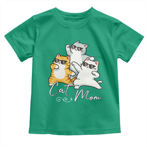 Cat Mom Toddler T Shirt Three Cool Cats with Sunglasses TS12 Irish Green Print Your Wear