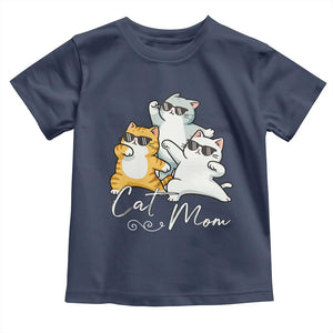 Cat Mom Toddler T Shirt Three Cool Cats with Sunglasses TS12 Navy Print Your Wear