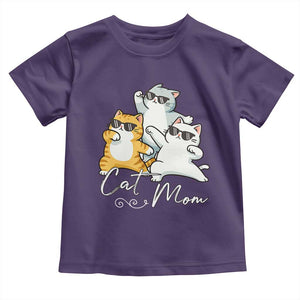 Cat Mom Toddler T Shirt Three Cool Cats with Sunglasses TS12 Purple Print Your Wear