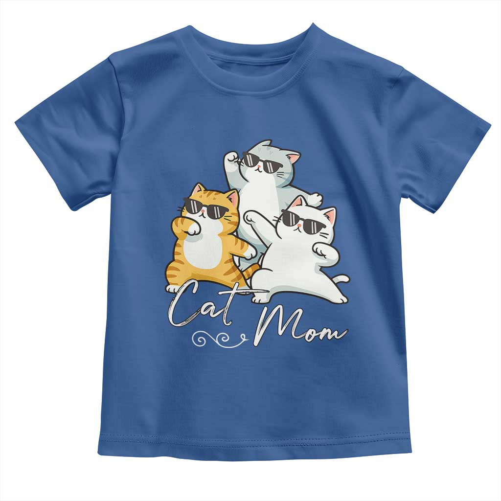 Cat Mom Toddler T Shirt Three Cool Cats with Sunglasses TS12 Royal Blue Print Your Wear