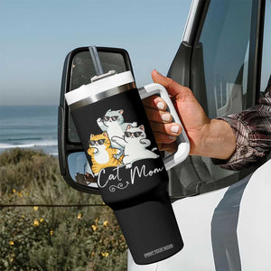 Cat Mom Tumbler With Handle Three Cool Cats with Sunglasses TS12 Print Your Wear