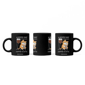 A Good Day Starts With Coffee And Cats Coffee Mug Funny Purrfect Morning TS12 Print Your Wear